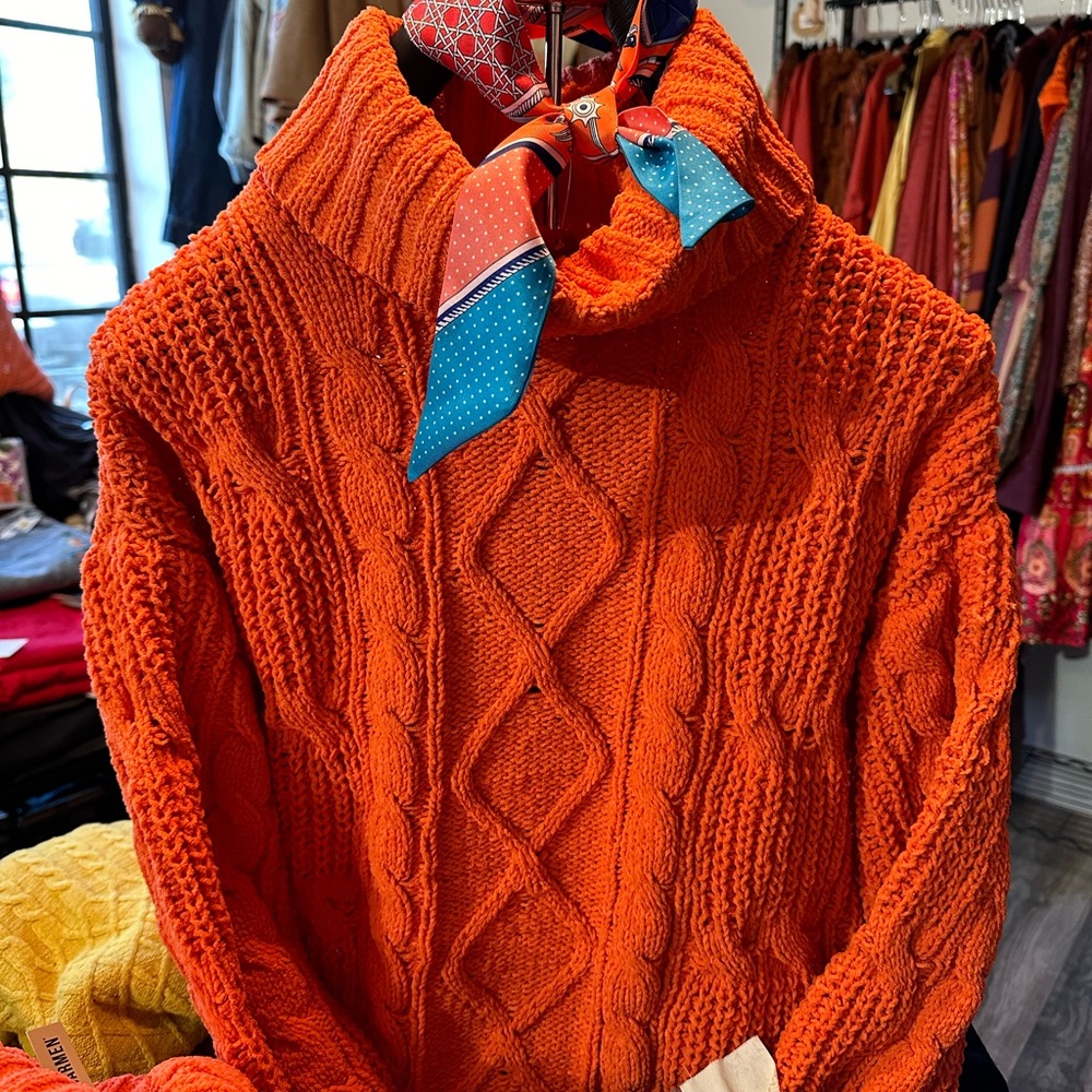 NWT Orange turtle neck sweater
